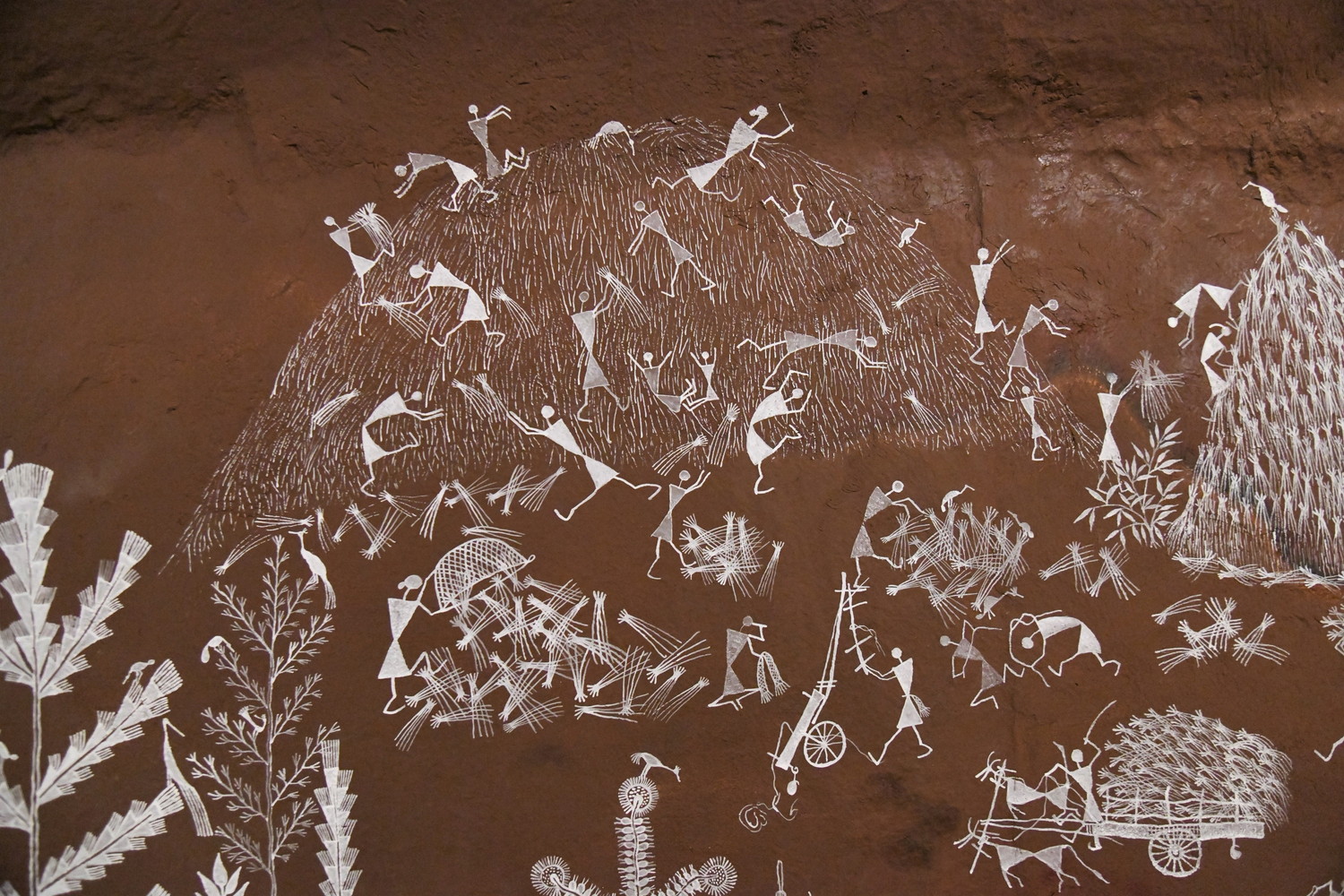 closeup of some warli art figures from Cave Mural as Narrating the Story of Where We Came From