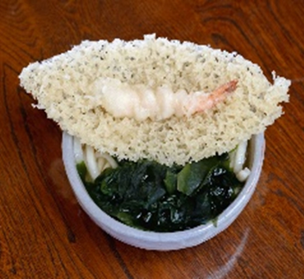 「手打ちうどん 渡辺」の天ぷらうどん<br />
